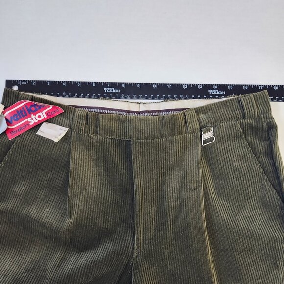Vintage 80s NWT German Octoberfest Knickerbocker Pant 35" x 18.5" Green Corduroy - Picture 6 of 12